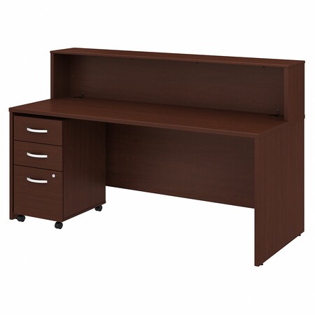 Bush Business Furniture Studio C 72W Reception Desk W/ Shelf and Mobile File Cabinet, Harvest Cherry STC041CSSU